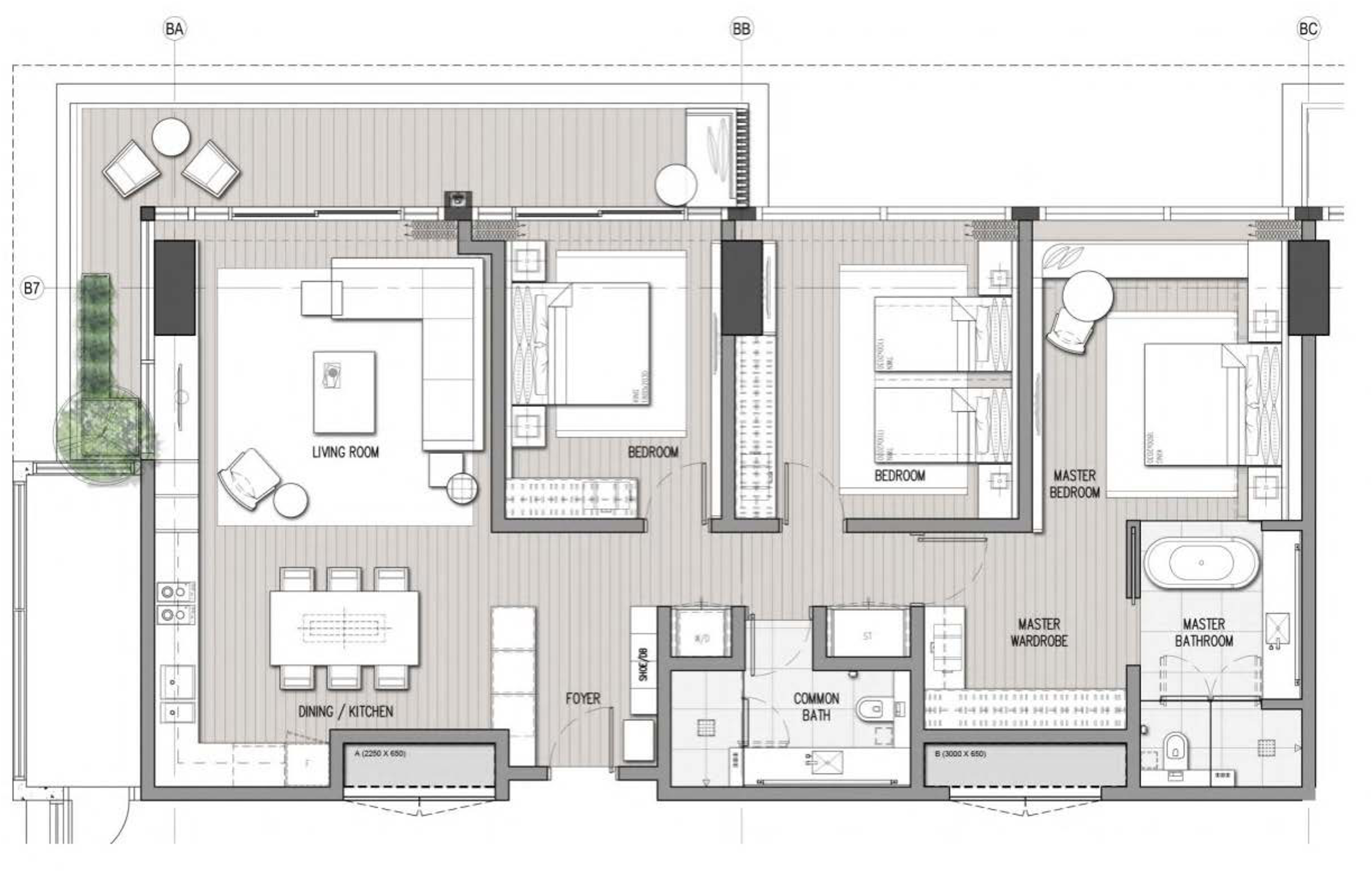 3 Bedroom Condo for Lease Long Term at Hoiana Residences