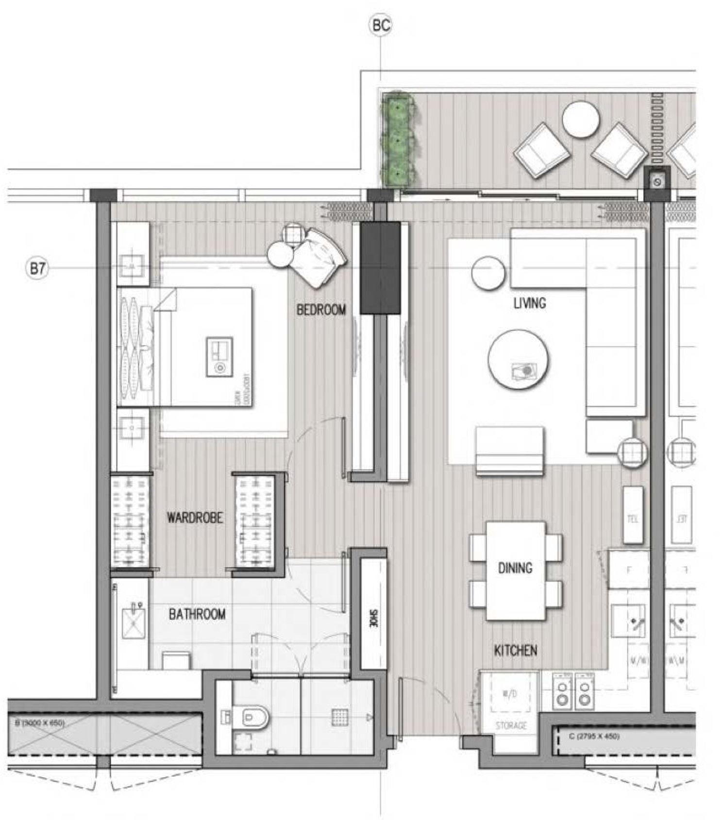 One bedroom Condo for Lease Long Term at Hoiana Residences