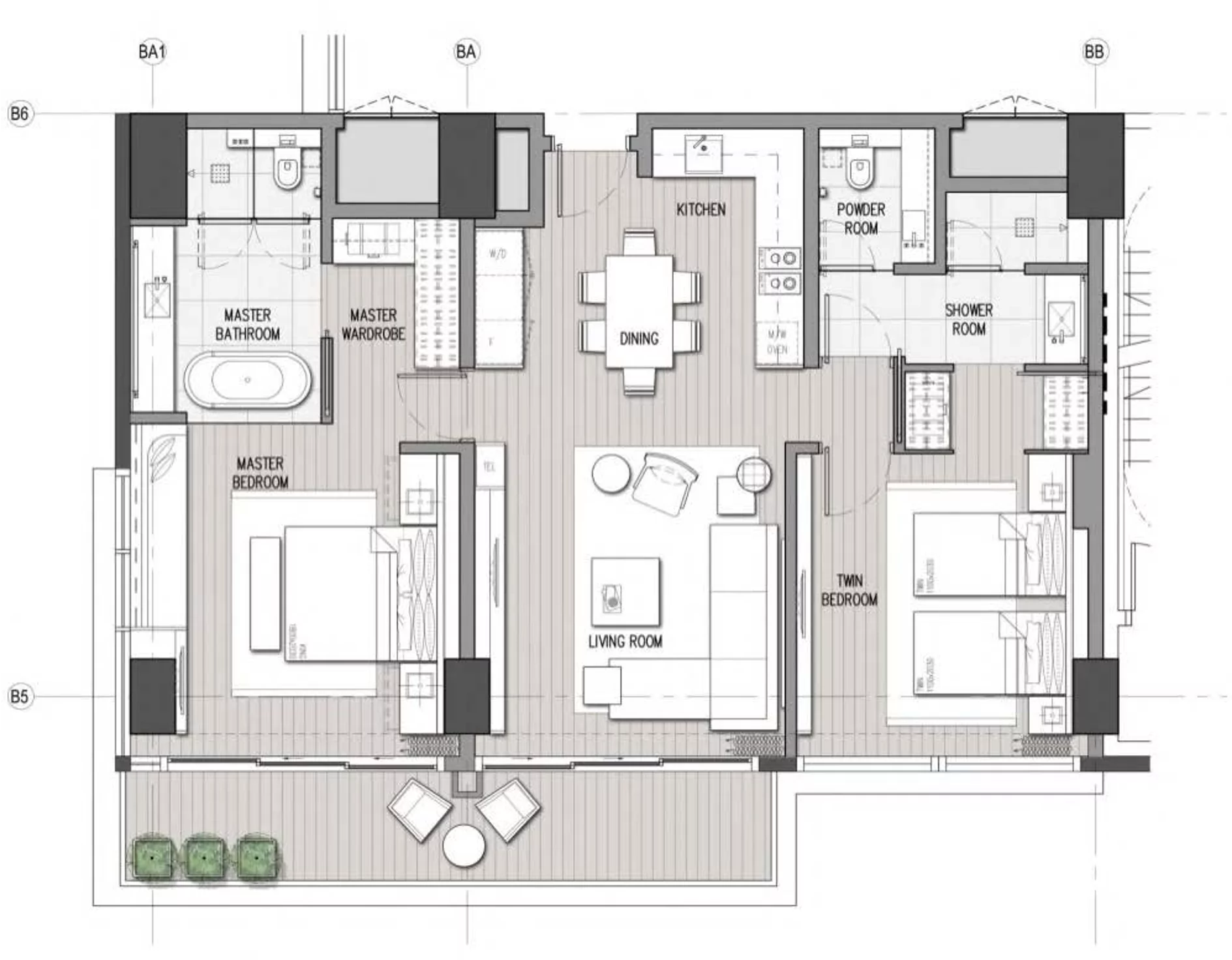 Two Bedroom Condo for Lease Long Term at Hoiana Residences