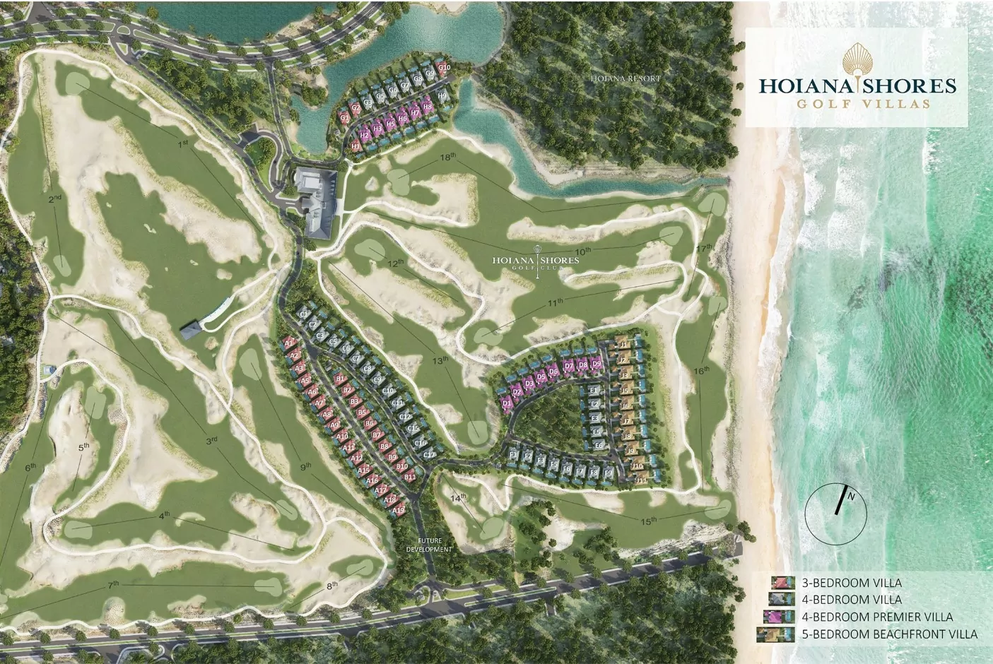5bdr Beach Front Villa for Sale in Hoiana Shores Golf Villa Project