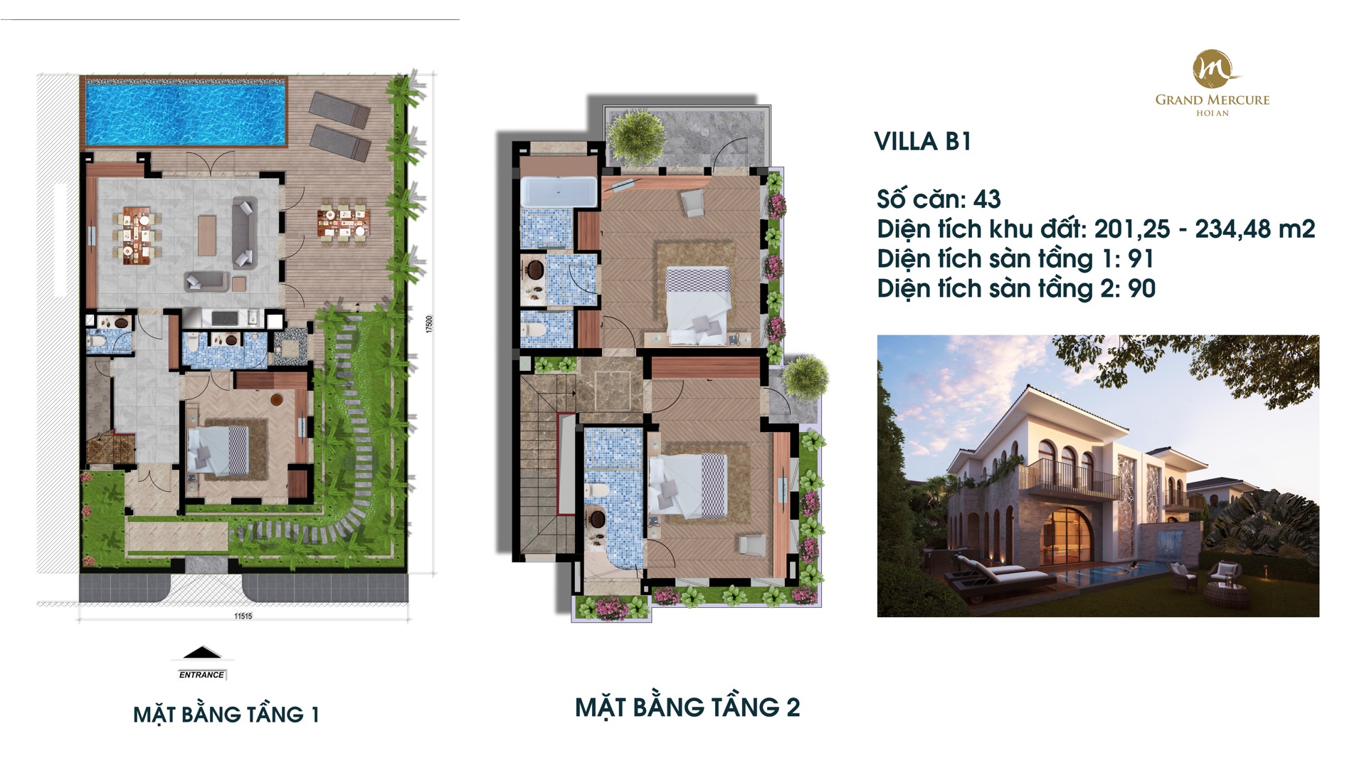 3 bedroom villa for sale in Grand Mercure Hoi An project