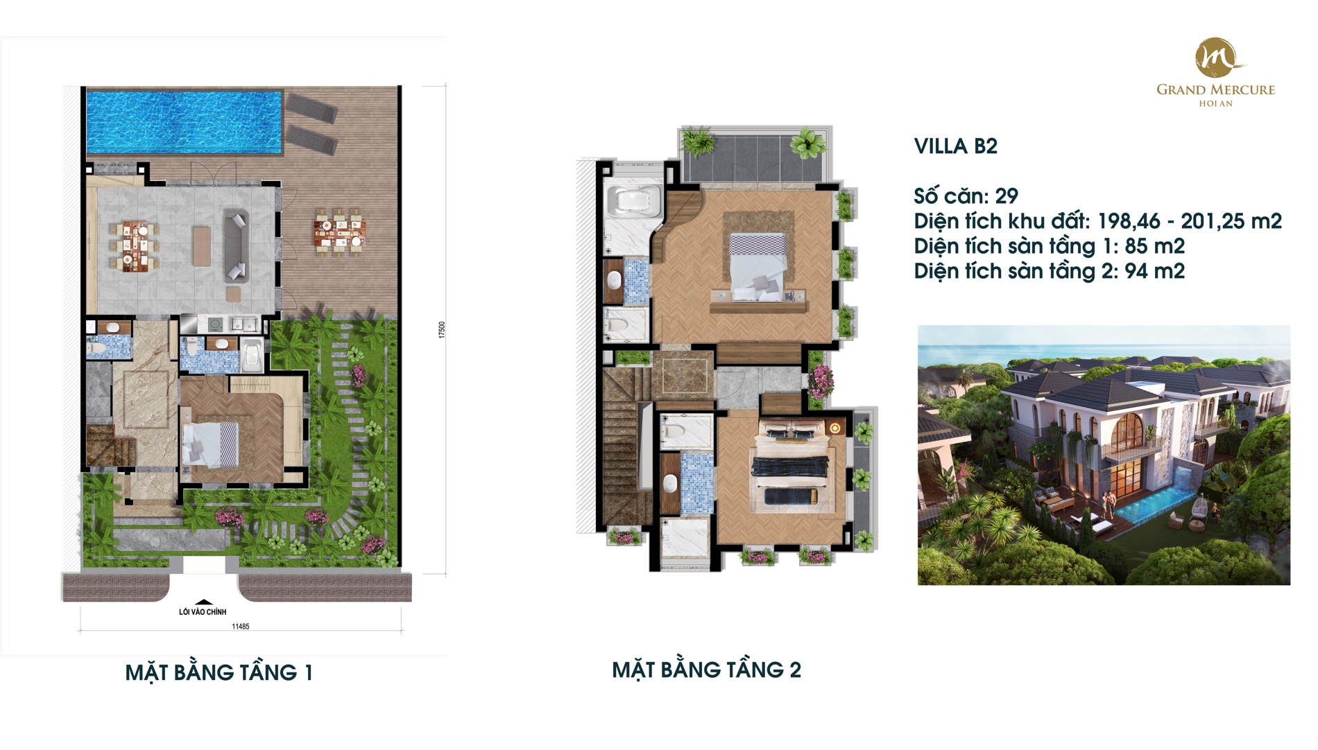3 bedroom villa for sale in Grand Mercure Hoi An project